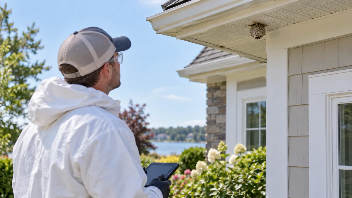 Illustrative assessment of a nest under a porch